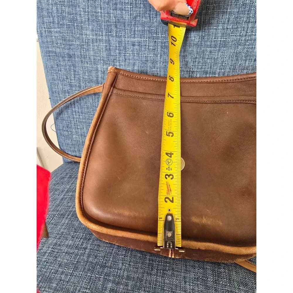 Vintage Coach Brown Leather Crossbody Bag Flap Magnetic Snap 0757-231